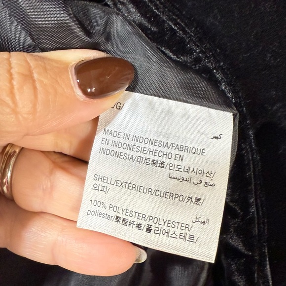 Charter Club Black Velvet Puffer Vest - Picture 5 of 6